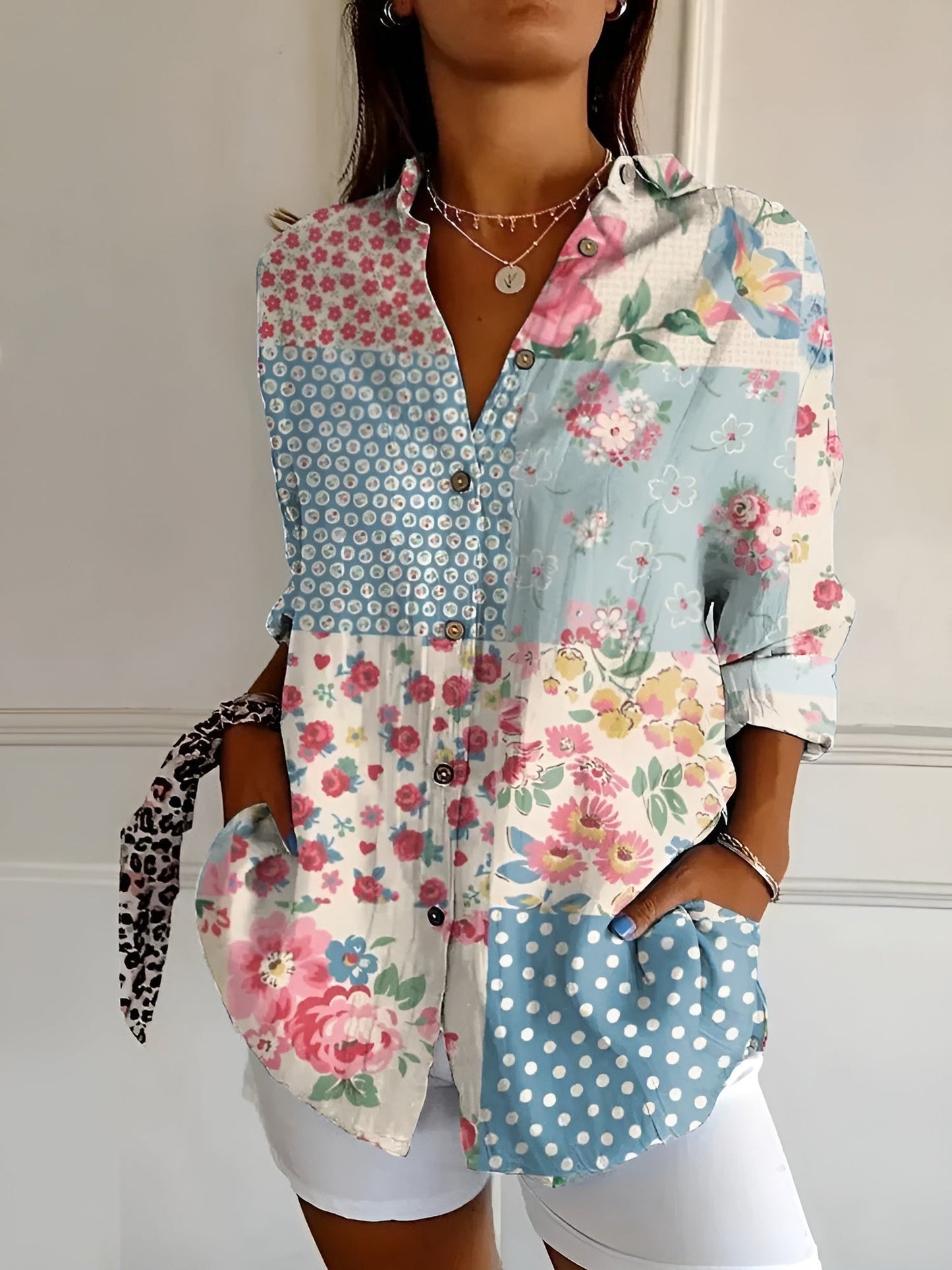 Roxanne - Blusa floral en algodón ligero